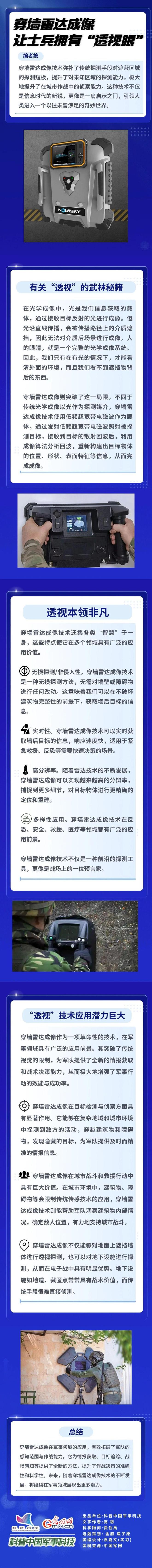 穿墙雷达成像技术助力士兵战场“透视”能力提升